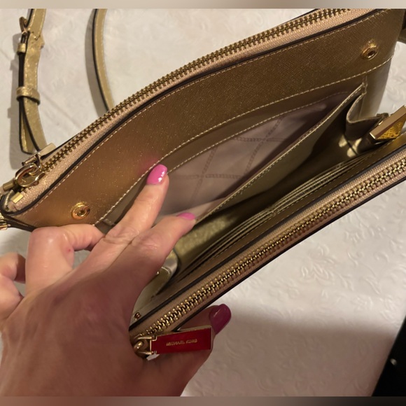 Michael Kors Metallic Gold Crossbody Bag - Picture 8 of 13